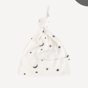 Kate Quinn knot hat | moon and stars | organic cotton 12-18 Mo